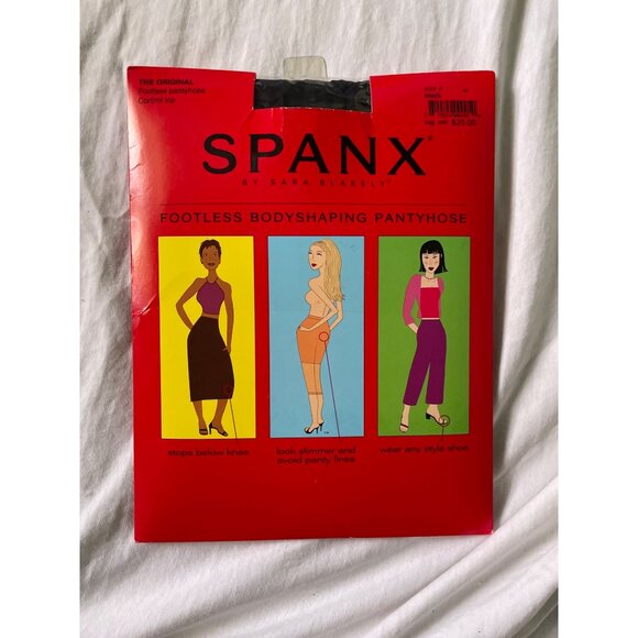 Spanx By Sara Blakely Black Footless Bodyshaping Pantyhose Size A - Picture 12 of 13